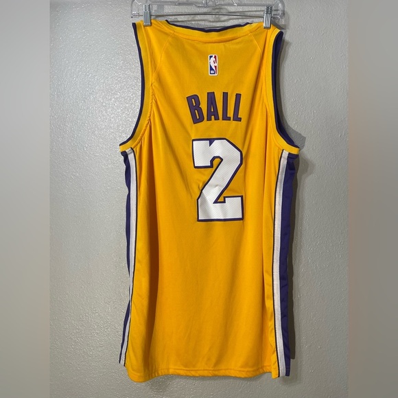 Nike Los Angeles Lakers Lonzo Ball Nba Yellow Jersey Size 52 - Picture 3 of 6